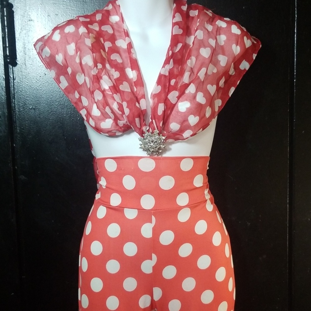 Polka dots wide leg pants - Picture 1 of 8